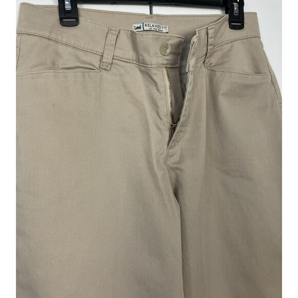 Lee Relaxed Fit Womens  Size 10 M Tan Straight Leg Mid Rise Pants - Picture 5 of 7